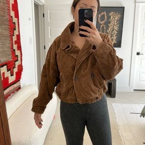 Brown corduroy bomber jacket (Small)